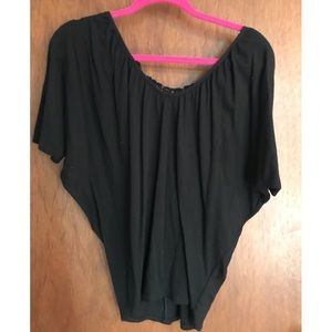 Black crochet back top